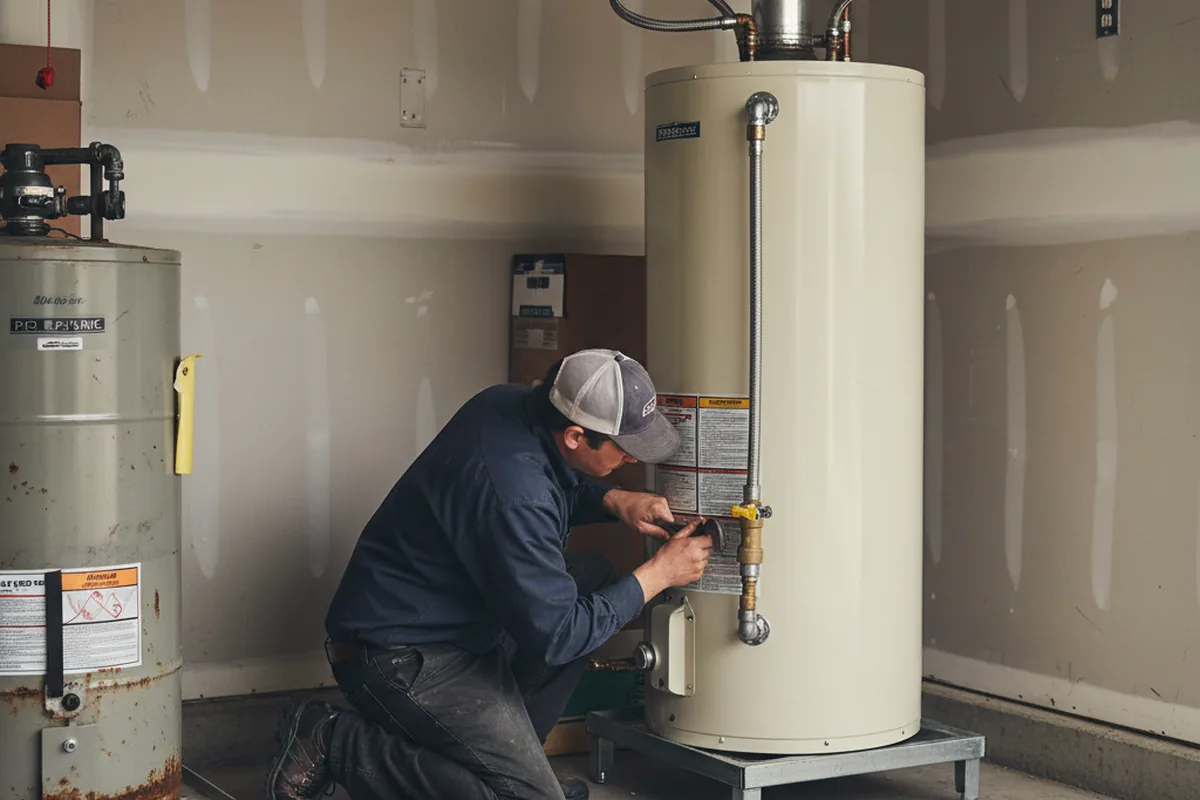 Water heater and shutoff valve replacement in South Windham